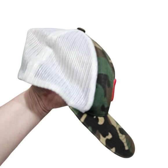 Atlanta Braves Camo Mesh Snapback Hat‎ Embroidered Red "A" Lettering Trucker - Picture 8 of 10